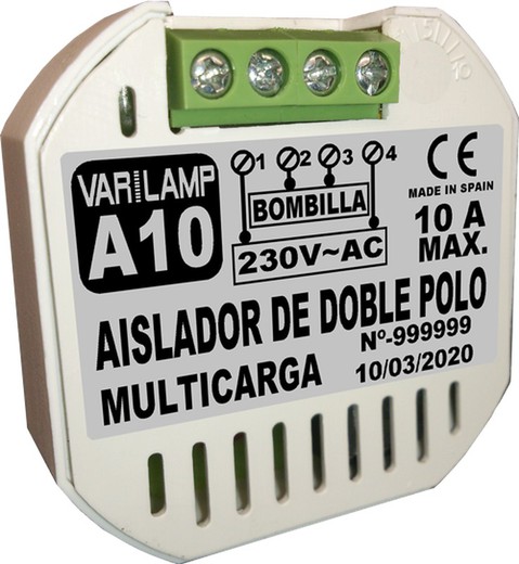 Varlamp a10  aislador de doble polo. Multicarga. 2000w máx.(R)