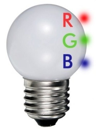 Ping ball rgb lampe 0,5 w e27 200-240 v.