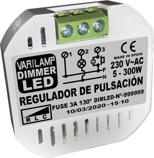 Varilamp dimmer LED regu. De pulsación LED dimmables final fase. 300w máx.