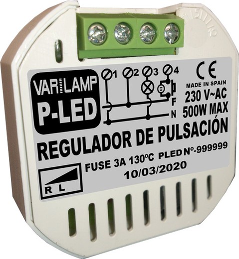 Reg. Pulsation LED dimmables.princip phase. 500 w max. (r) (utilisé pour les transformateurs 12 v ordinaires à partir d'une entrée 220 v)