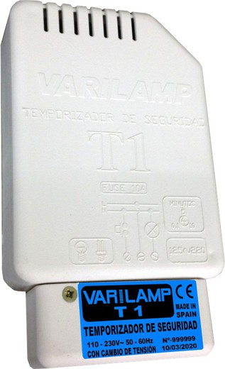 Varilamp t1  temporizador montaje pared. 1500w (halog.) 250w (fluor.)