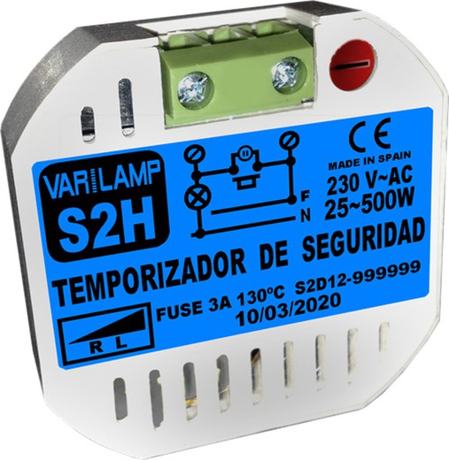 Temporizador de segurança de 2 fios. 800 w (incan.) 500 w (halogênio)