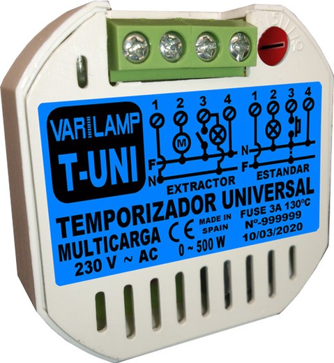 Universal multi-load timer. Trykknapper. 500w maks (r)