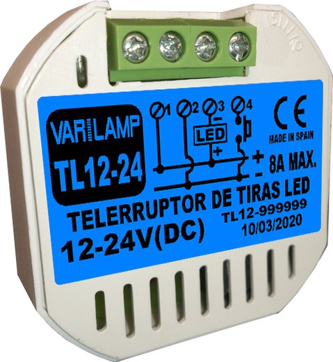 Varilamp tl12-24 controle remoto universal para tiras de LED 12v a 24vdc 8a máximo