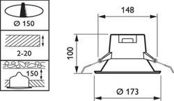 30662999 Philips Downlight ledinaire dn060b led 8s/830 psu blanco
