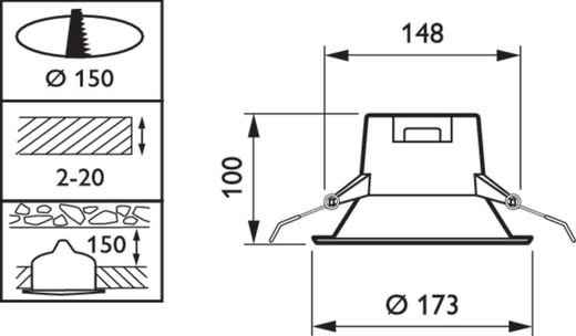 30662999 Philips Downlight ledinaire dn060b led 8s/830 psu blanco