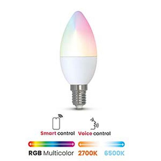 Duralamp vela durasmart 5w 220-240v e14 rgbw con luz regulable