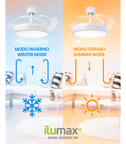 ILUMAX VENTILADOR LED ESSENTIAL LUZ CCT 4 ASPAS RETRACTILES