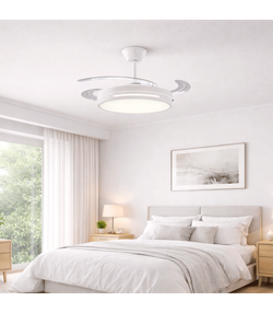ILUMAX VENTILADOR LED ESSENTIAL LUZ CCT 4 ASPAS RETRACTILES