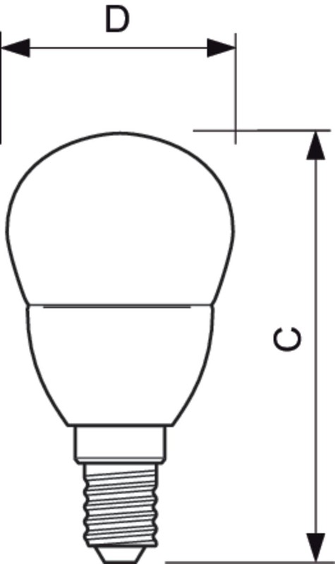 Lampe LED value cl p fil 40 non-dim 4w / 827 e14 470lm 15000h — Alealuz