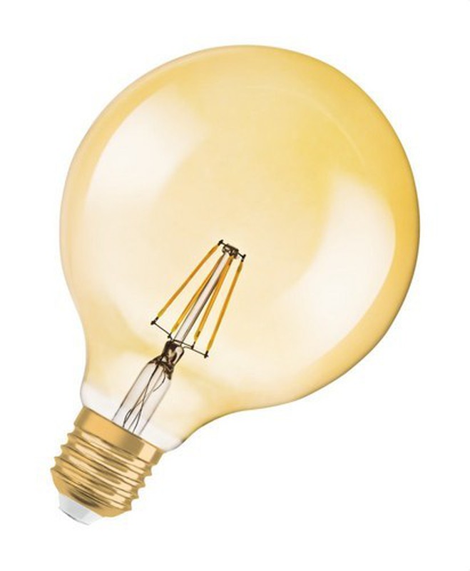 Lampada LED vintage 1906 globo 51 e27 filamento oro dimmerabile 6,5w 650lm  2400k 15000h — Alealuz