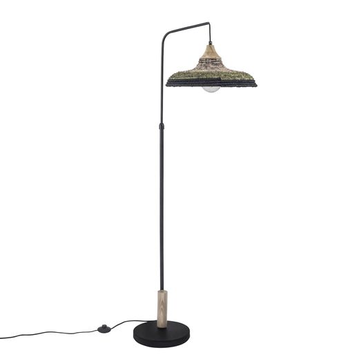 Leds C4 Forlight Korg Luminaria Pie De Salón Ip20 Korg E27 15 Madera Clara Negro