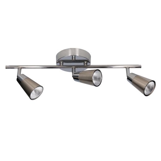 Leds C4 Forlightolra 3vitro Triplex Proyector Ip20  Led 15w 3000k Níquel Satinado Cromo 1346lm