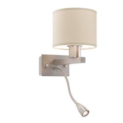 Leds C4 Luminaria Pared Torino E27 13/60w + Led Níquel Satinado