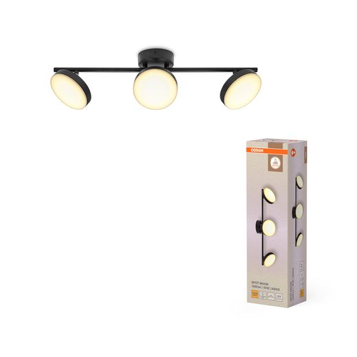 OSRAM 4099854472275 LUMINARIA DECOR SPOT MOON 3SPOT 16W 830 NEGRO
