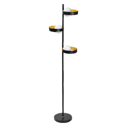 OSRAM 4099854440465 LUMINARIA DE PIE DECOR MEMPHIS NEGRO DORADO 3xG9