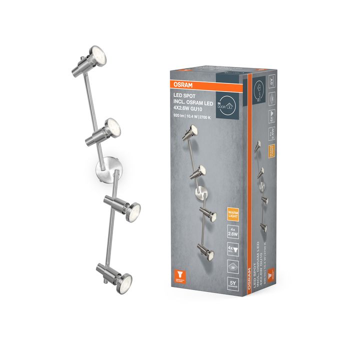 OSRAM 4099854473586 LUMINARIA LED SPOT 4x2,6W 230V GU10 — Alealuz