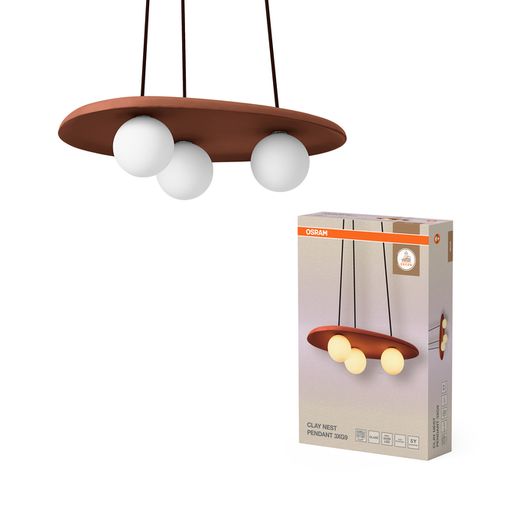 OSRAM LUMINARIA SUSPENDIDA DECOR CLAY NEST 3xG9 MARRÓN