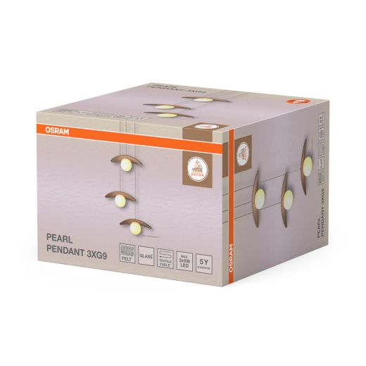 OSRAM 4058075847705 LUMINARIA SUSPENDIDA DECOR PEARL 3xG9 BEIGE