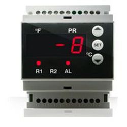 Termostat 230v 2 relä sond ntc din