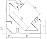 Tridonic 28005794 ACL ALU-PROFILE CORNER 16x18.5MM L=2M